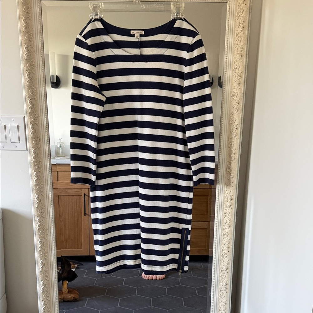 GAP Navy and White Striped Knit Dress